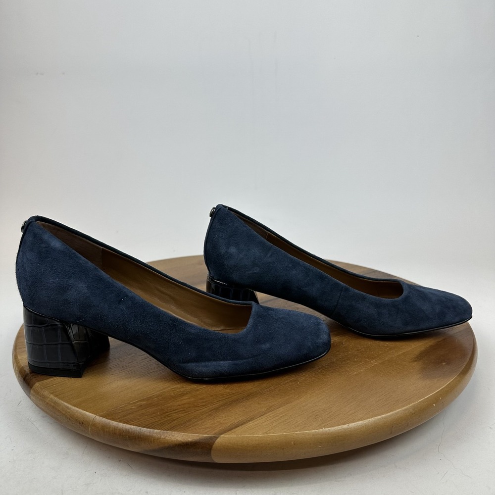 New Womens Donald Pliner Aquarious Blue Leather Heeled Formal Pumps Size 7.5 M